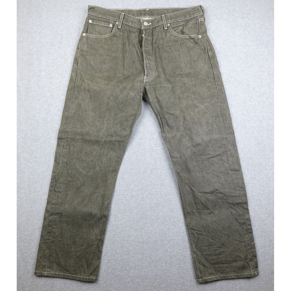 Levi's 501 XX Buttonfly Jeans Mens 38x30 Green Wash Denim Straight Fit Classic